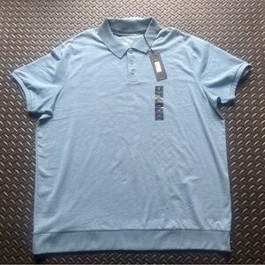 Shaquille O'Neal Blue Jacquard Men's Short Sleeve Polo Shirt Regular Fit 3XL